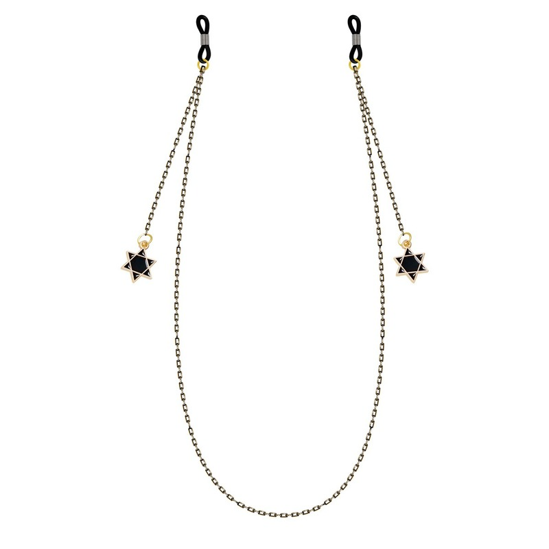 Dây Xích Kim Loại Màu Vàng Trắng/Đen Đeo Mắt Kính