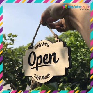 [GIÁ GỐC] Bảng gỗ trang trí khắc tên 2 mặt Open/Closed treo cửa  trang trí phòng TRENDDECOR.vn
