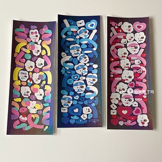 Zanmo tấm hình dán sticker trang trí ảnh idol thỏ ruy băng kim tuyến lấp lánh decor toploader