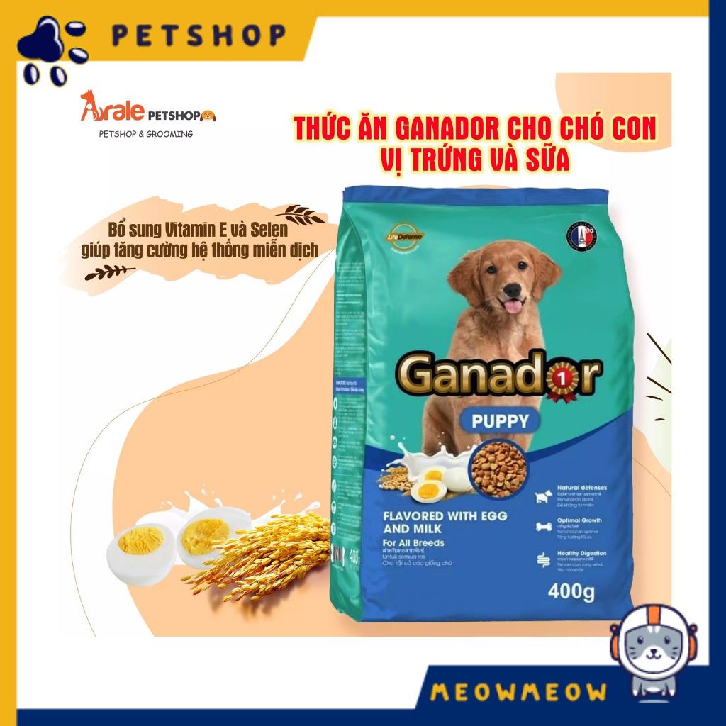 Hạt cho chó Ganador Puppy vị trứng và sữa | Túi 3KG | Thức ăn khô dinh dưỡng dành cho chó thương hiệu từ Pháp.