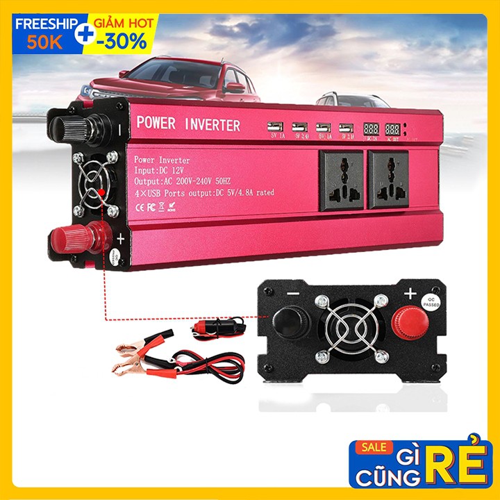 Máy kích điện, bộ đổi nguồn 2000W inverter Chính hãng Carmaer