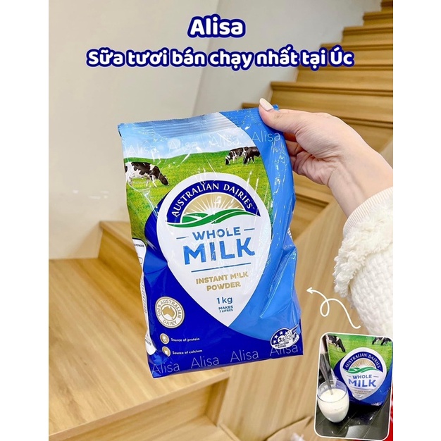 Sữa tươi dang bột Whole Milk Australia Dảiies 1kg của Úc - ALISA