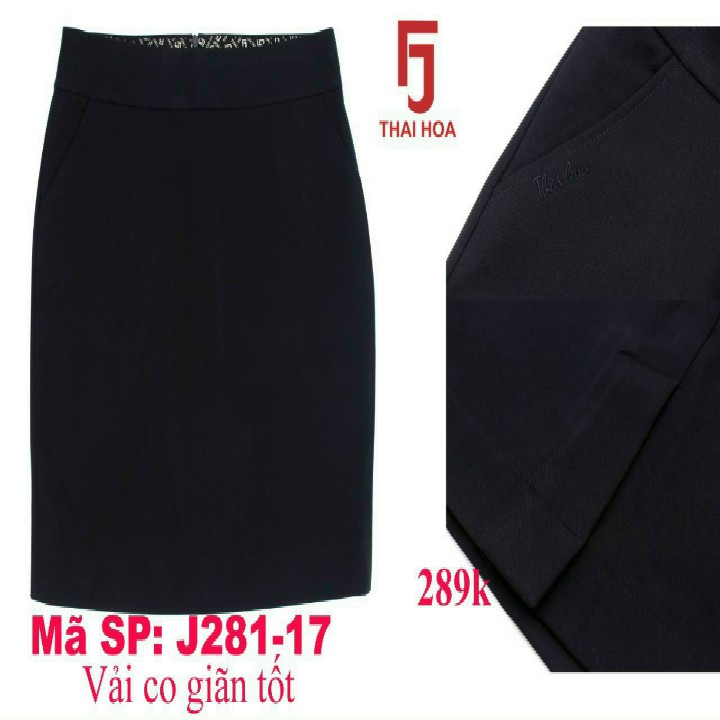 Chân váy Thái Hòa chất đẹp giãn nhẹ màu đen J281-17 | BigBuy360 - bigbuy360.vn