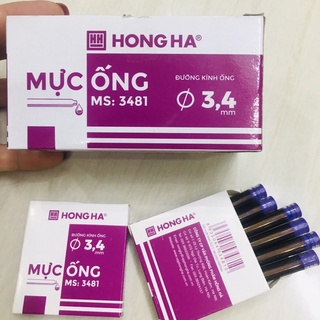 Hộp 60 ống mực Hồng Hà 3,4mm 3481 : Tím -Xanh-Đen (01 Hộp/1 Màu Mực)