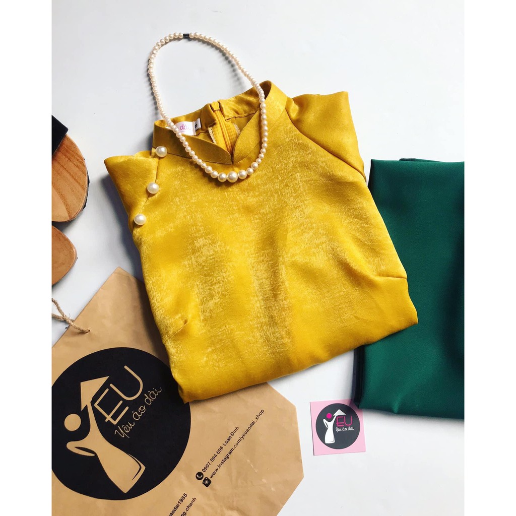 ÁO DÀI DÁNG XƯA LỤA TÂY THI VÀNG⚡HÀNG THIẾT KẾ⚡ ÁO DÀI SUÔNG DÁNG XƯA CÁCH TÂN