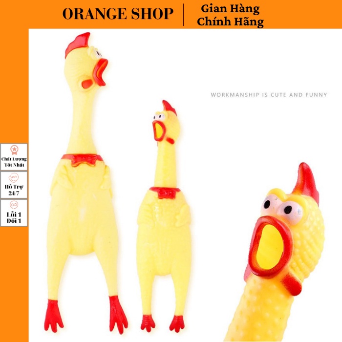 Đồ chơi con gà la hét - gà bóp kêu đồ chơi huyền thoại cho chó mèo Orange Shop
