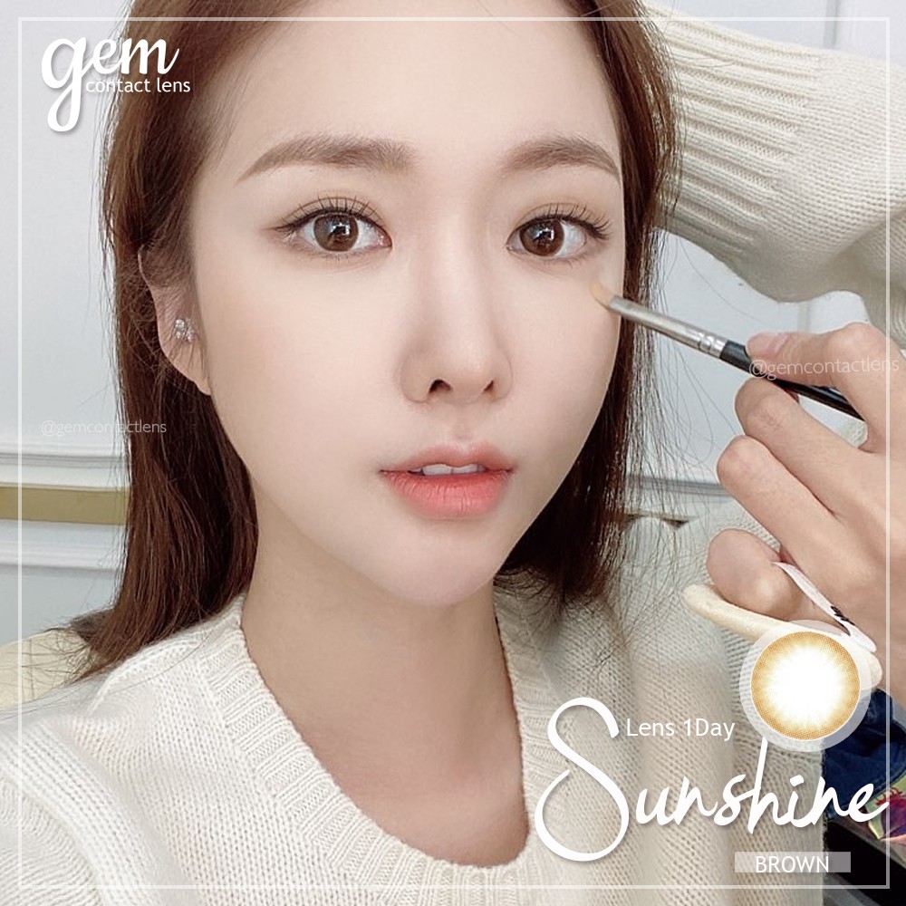 [Lens 1 ngày] Áp tròng SUNSHINE BROWN - OLENS KOREA - Lens Tự Nhiên ẩm cao Không Giãn Tròng, Phù Hợp Cho Mắt Nhạy Cảm