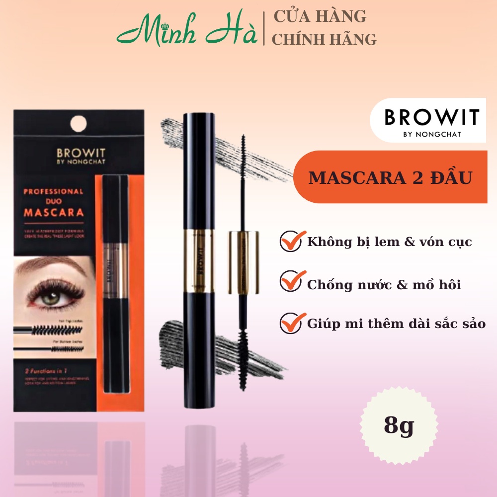 Mascara 2 đầu browit by nongchat professional duo 8g làm dài, cong mi - ảnh sản phẩm 1