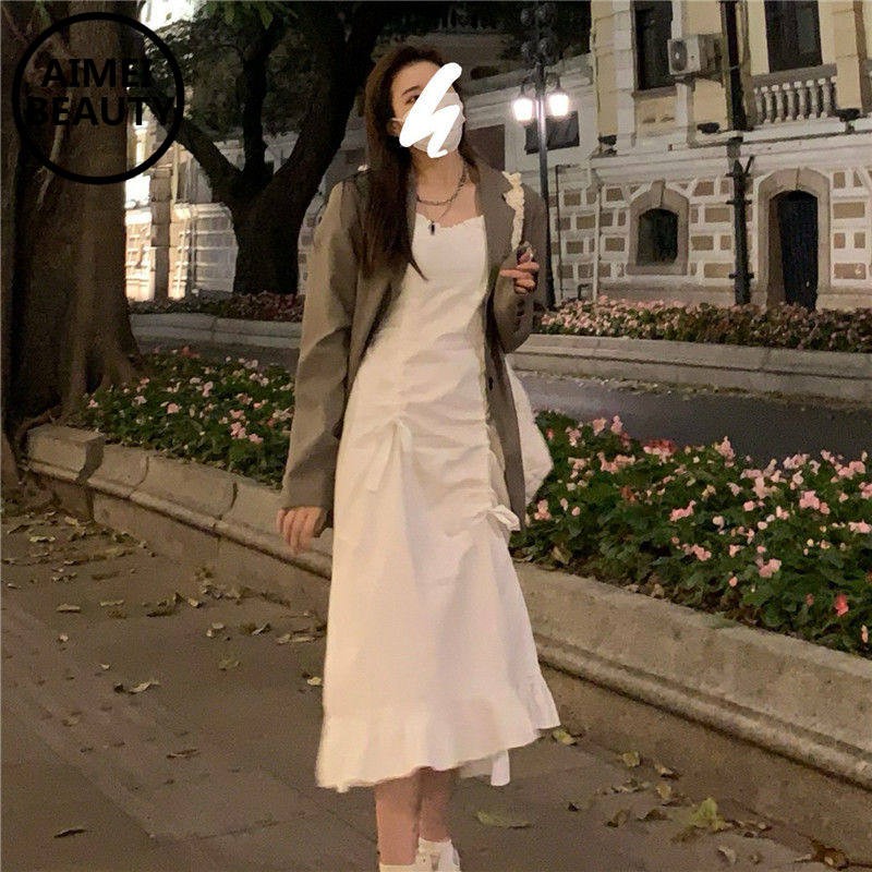 Đầm Dây Nữ Cộc Tay Cổ Tròn Xếp Ly Thời Trang | BigBuy360 - bigbuy360.vn