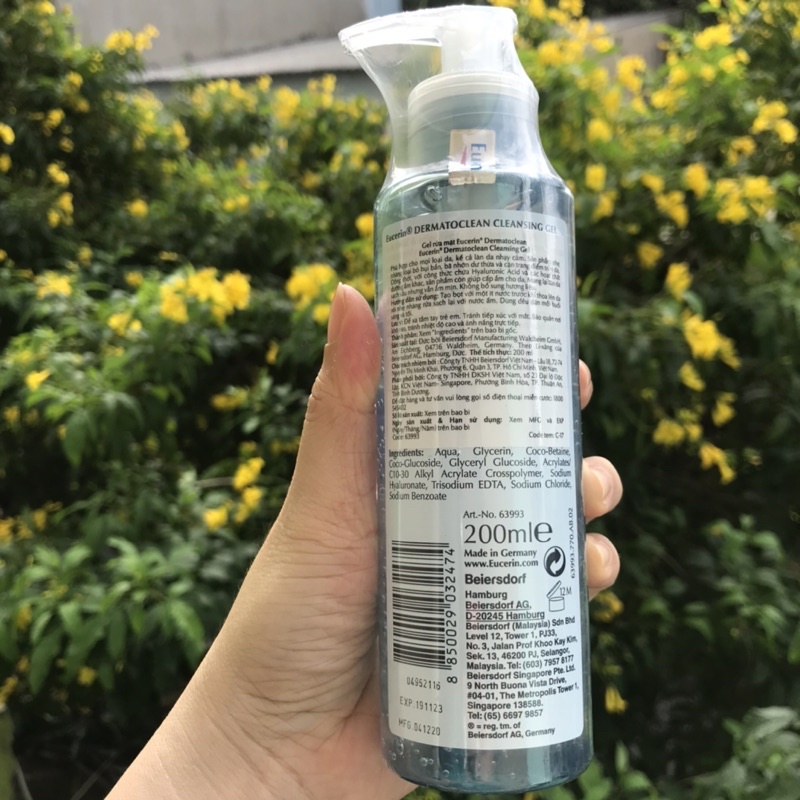 Eucerin Sữa Rửa Mặt Dạng Gel Dành Cho Da Nhạy Cảm Dermato Clean Gel 200ml