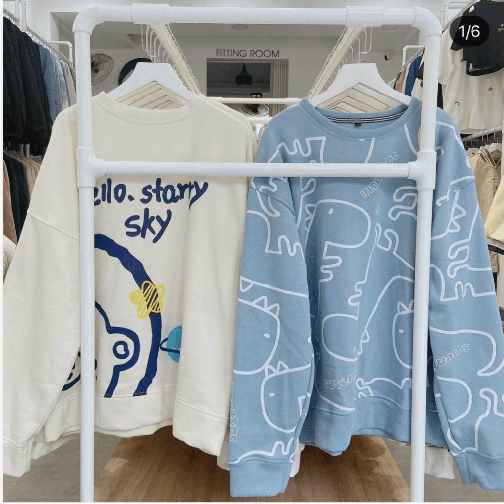 ÁO HOODIE SWETER  NAM NỮ FOM RỘNG HELO SKY CHẤT LIỆU CAO CẤP THỜI TRANG