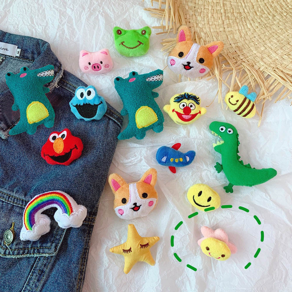 Huy hiệu trâm cài áo/balo/túi tote/giày/cặp xách hình thú nhồi bông phong cách ulzzang Hàn Quốc xinh xắn