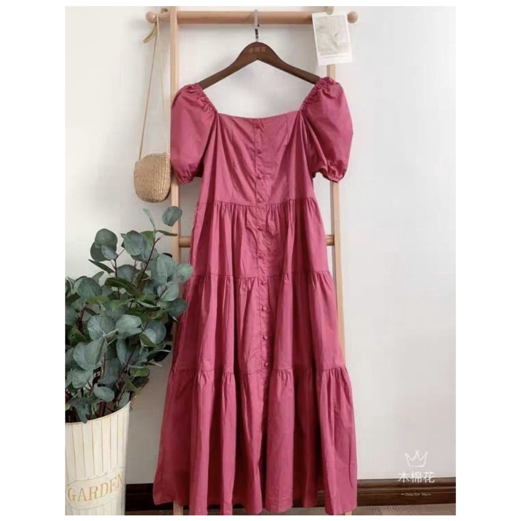 Váy Bầu,Đầm Bầu Mùa Hè Dáng Suông Dài Chất Trượt Thái Mát,Tay Bồng Phối Đai Thắt Xinh Xắn A019 Lin Store66