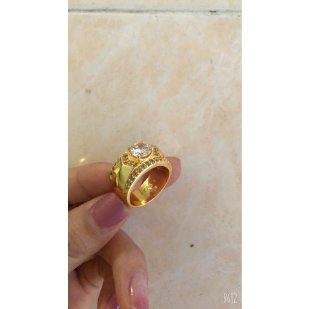 nhẫn nam mạ vàng,nhẫn nam đính đá màu 24 sáng bóng y như thật
