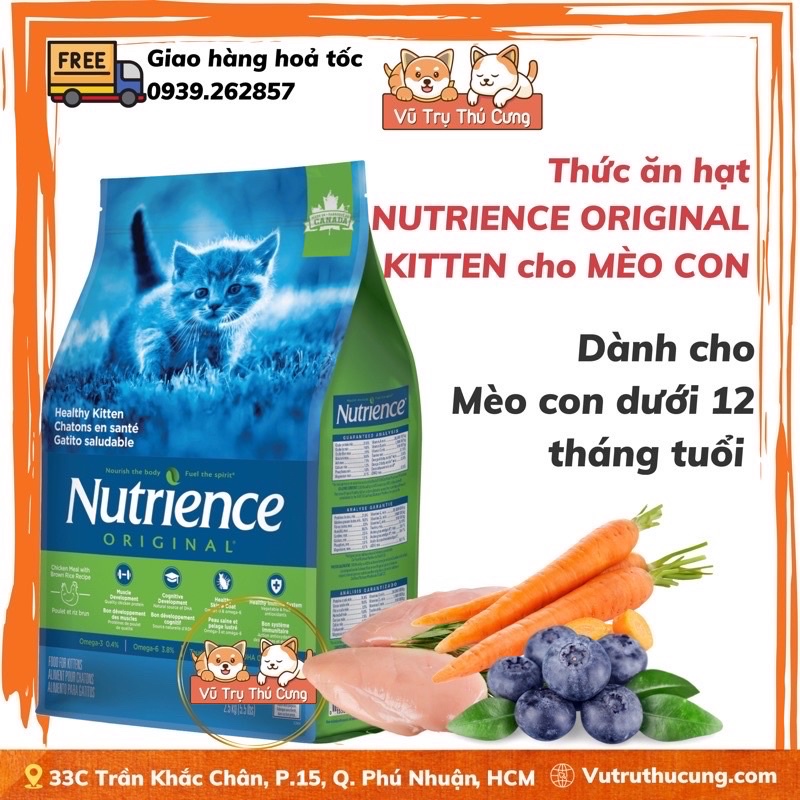 [500g] Thức ăn hạt NUTRIENCE KITTEN dành cho Mèo con dưới 12 tháng tuổi