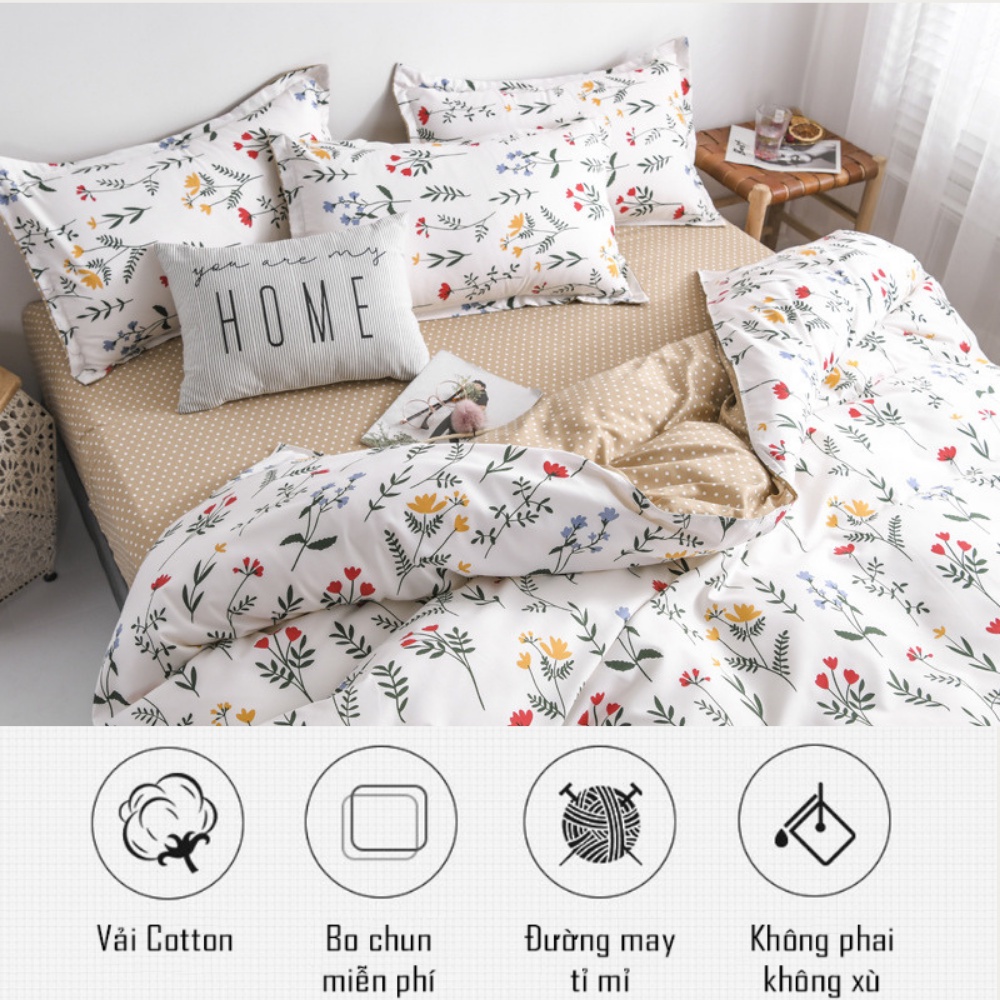 Bộ chăn ga gối poly cotton cao cấp mềm mại, Bộ chăn ga 4 món cotton mùa hè nhiều  mẫu đáng yêu | BigBuy360 - bigbuy360.vn