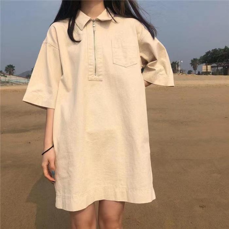 Đầm Perty kiểu chữ A dáng dài rộng phong cách Hàn Quốc thời trang hè cổ điển mới cho nữ