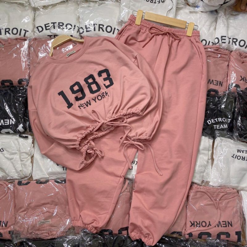 Bộ Đồ Thụng Quần Dài, Quần Đùi Áo Thun 1983 Rút Dây Gấu Áo Form Rộng Ulzzang ❤️