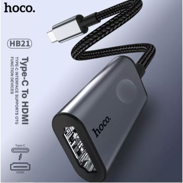 CÁP CHUYỂN ĐỔI ĐẦU TYPE C SANG HDMI HOCO HB21 HÀNG CHÍNH HÃNG