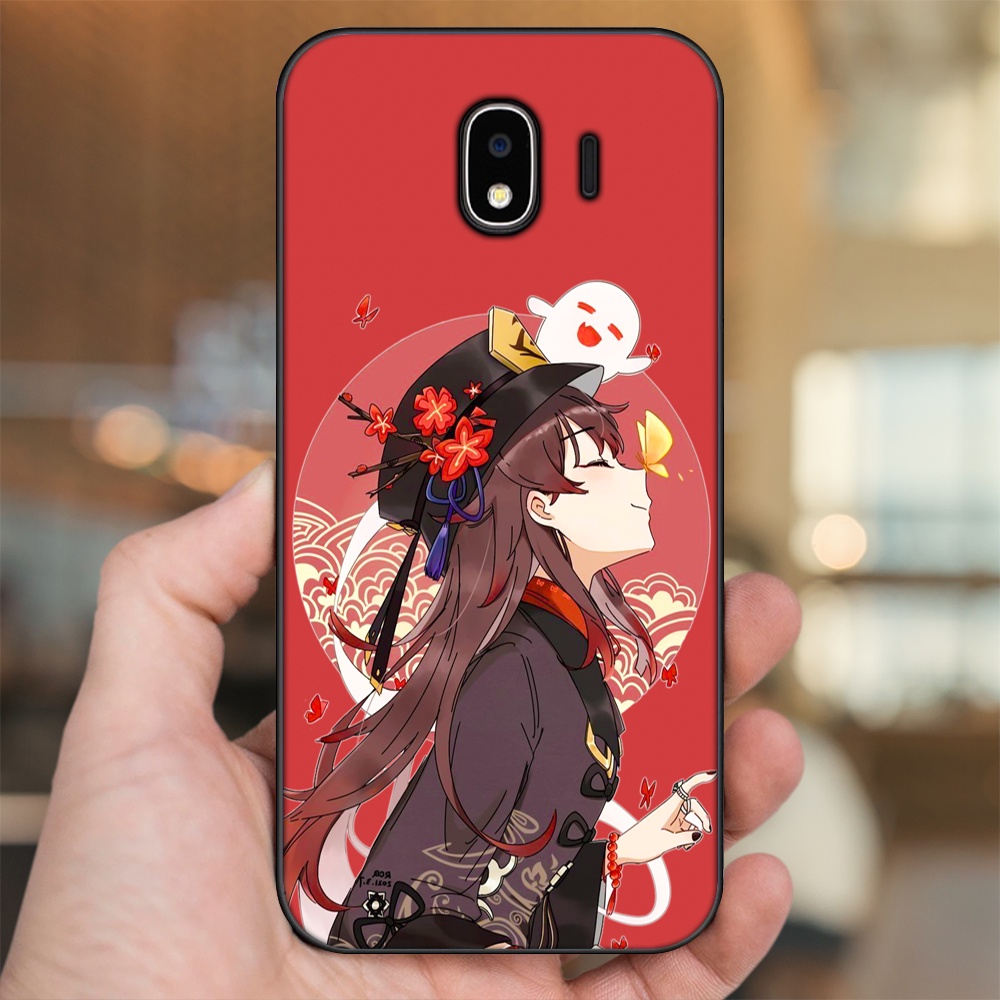 Ốp lưng Samsung J4 viền đen in hình Hutao Genshin Impact