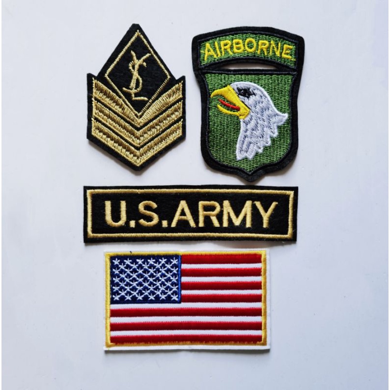 《4 Miếng》Sticker Thêu Ủi/Huy Hiệu Ủi/Logo Thêu/Patch Thêu Dùng Ủ Dán Quần Áo Thời Trang