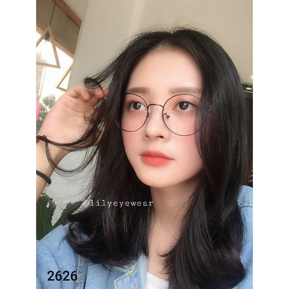 Kính cận Nobita gọng kim loại tròn mảnh 2626 thời trang Lilyeyewear