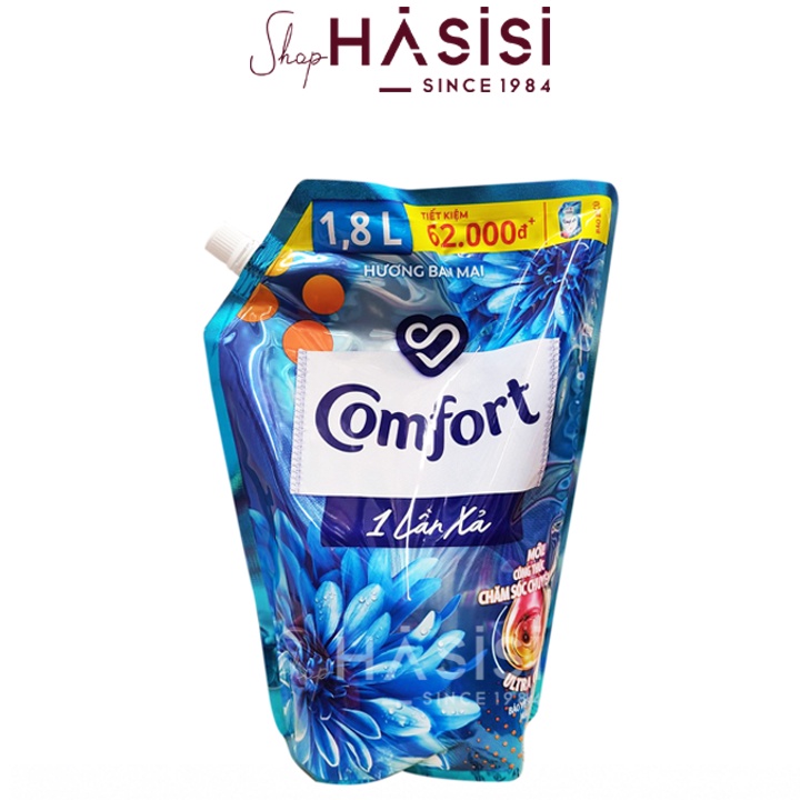 Nước Xả Vải 1 Lần Xả Giải Pháp 3D COMFORT Hương Ban Mai - Xanh Dương - 1.6L