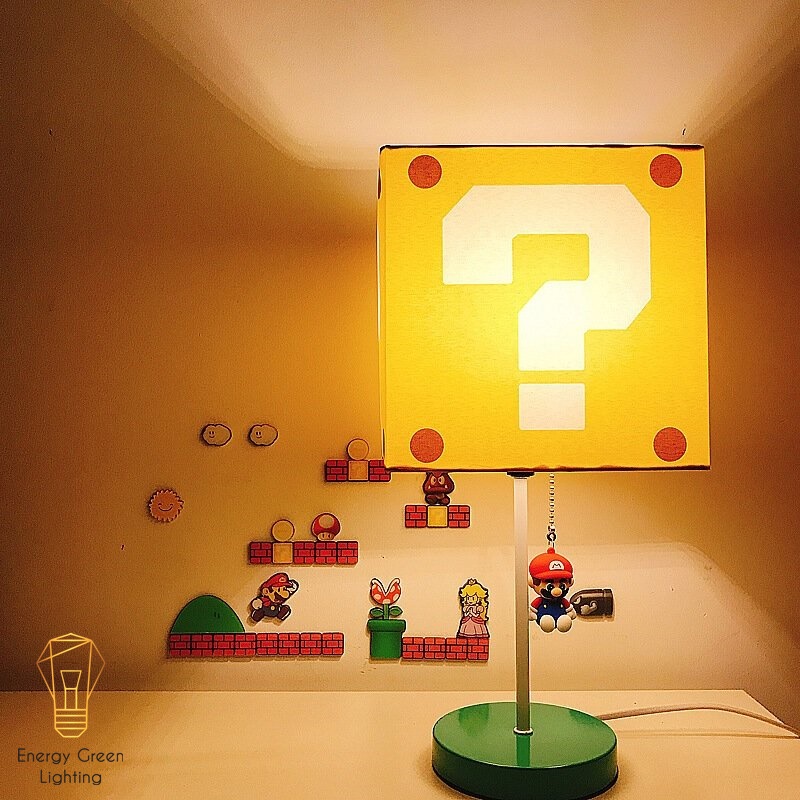 Đèn Bàn Dấu Hỏi Giật Dây Super Mario Energy Green Lighting DB-915 - 3 Chế Độ Ánh Sáng - Decor Trang Trí Phòng Ngủ