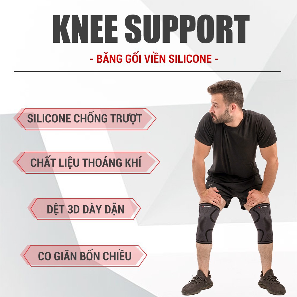 [ CHÍNH HÃNG ] - Đai bảo vệ khớp gối, bó gối thể thao đàn hồi . GF518K (1 Đôi)