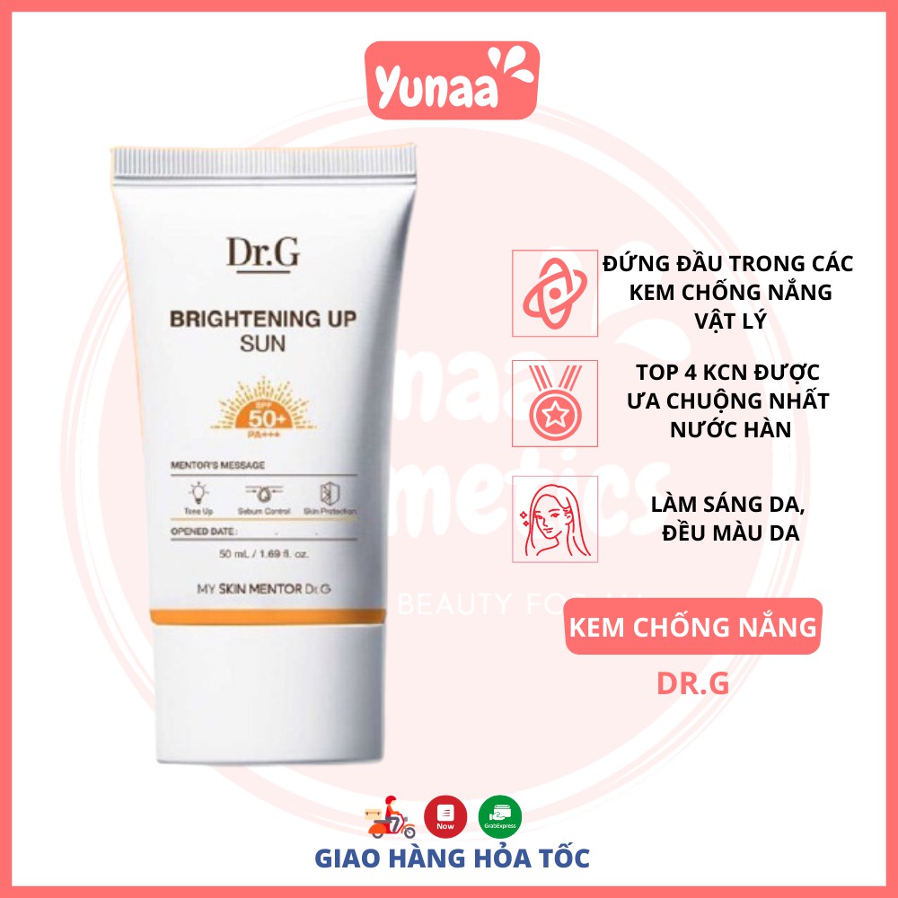 [Mẫu mới 2020] Kem Chống Nắng Làm Sáng Da Dr.G Brightening Up Sun Spf 50 Pa+++ (Vàng 50ml)