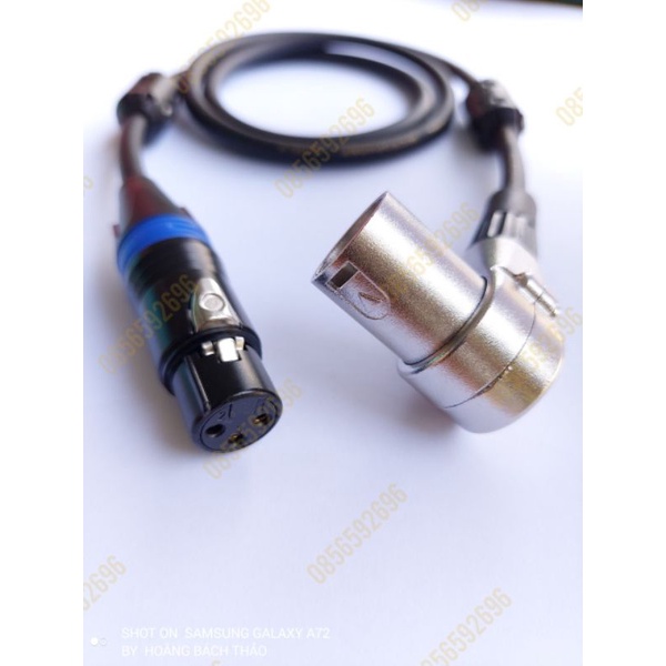 Dây tín hiệu jack cắm canon âm thẳng chân vàng-jack cắm canon dương cong xoay