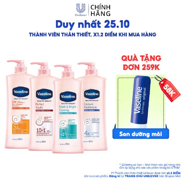 Sữa dưỡng thể trắng da Vaseline 350ml/chai