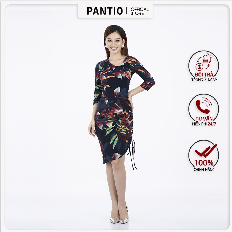 Đầm công sở chất liệu thun họa tiết nổi bật dáng ôm FDD9031- PANTIO