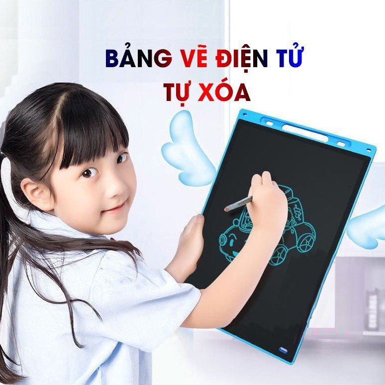 Bảng vẽ 12inch thông minh tự xóa đơn sác và đa sắc, bảng vẽ điện tử LCD, bảng điện tử thông minh cho bé
