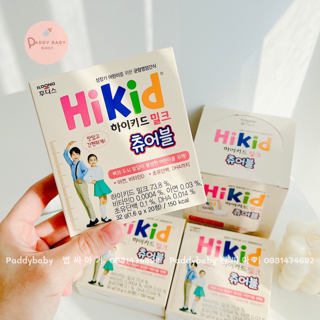 Sữa Tươi Hikid Dạng Kẹo Hàn Quốc - Hộp 60 viên cho bé từ 3-12y
