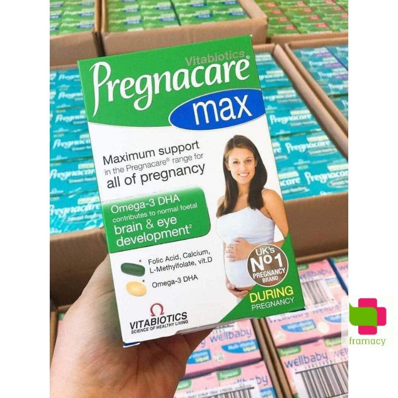 Vitamin tổng hợp cho bà bầu Pregnacare Max, Anh (84 viên) bổ sung Vitamin C, D3, DHA, Axit Folic cho bà bầu, mẹ sau sinh