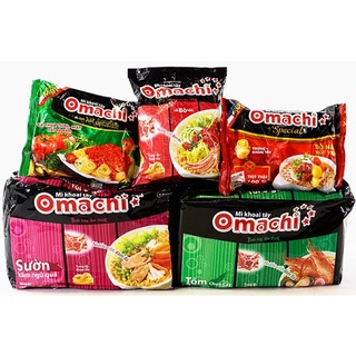 Túi 5 gói Mì Omachi Bò Hầm/Sườn Heo/Riêu Cua/Spagetty