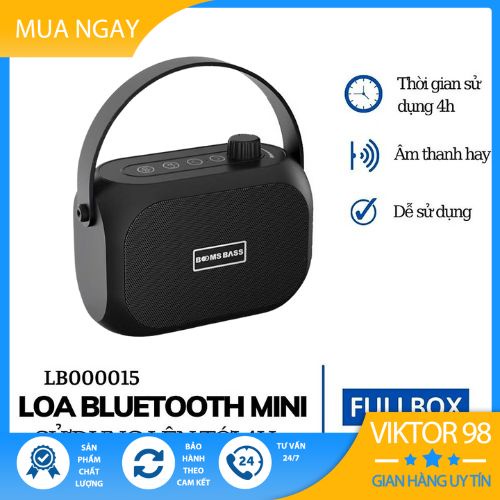 Loa bluetooth Boombass L15 V98 loa mini bass siêu trầm pin trâu bluetooth 5.0 cực nhạy bảo hành 6 tháng