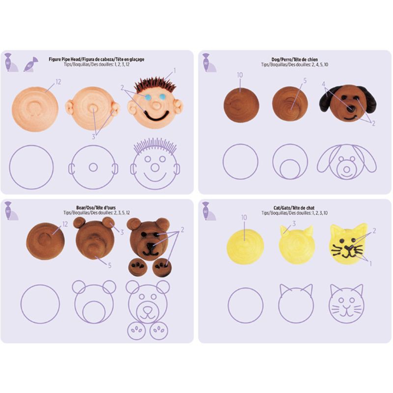 Set 23 Khuôn Vẽ Trang Trí Bánh Tiện Lợi