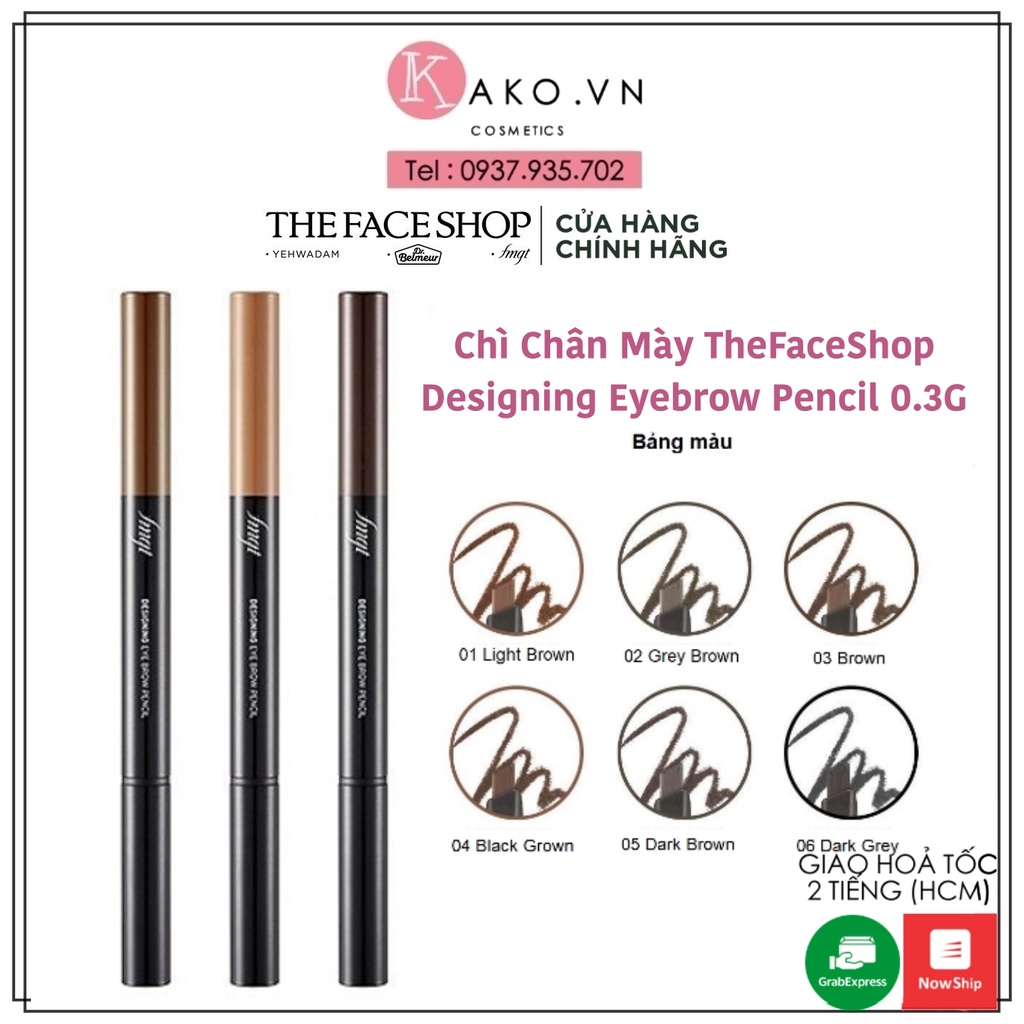 Chì Chân Mày fmgt The Face Shop Designing Eyebrow Pencil 0.3G