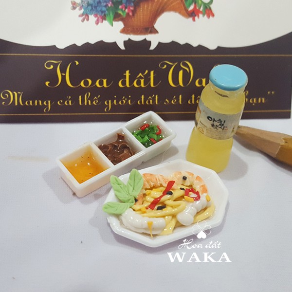Set Mì Xào Hải Sản Mini Food 01- Mô hình 1/12