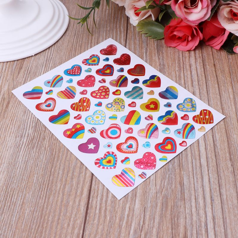 Set 10 tấm hình dán trái tim trang trí sổ tay tán dương