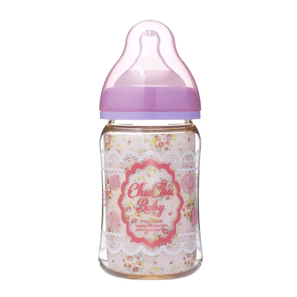 [CHÍNH HÃNG] Bình Sữa PPSU ChuChu Baby Cổ Rộng 160ml (Dành cho bé gái)