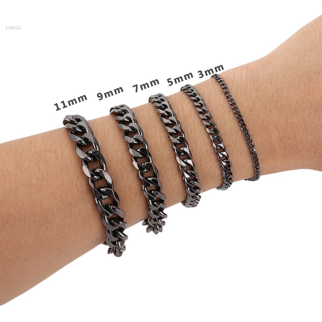 Vòng Đeo Tay ChuỗI HạT 3 / 5 / 7 / 9 / 11mm MàU Đen / BạC VàNg Cho Nam