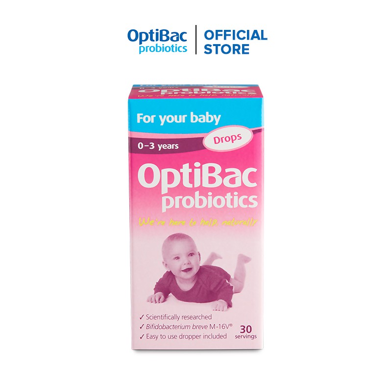Men vi sinh Optibac Probiotics hồng dạng giọt 10ml