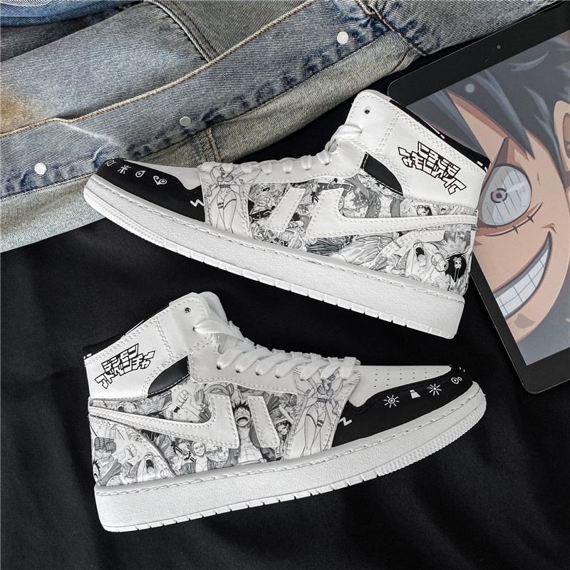 Giày sneaker in hoạt hình anime one piece thời trang size 36-44