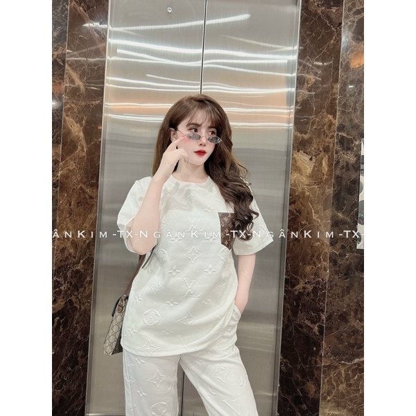 Set bộ đồ nữ xốp nổi L.V cực xinh phiên bản bộ áo quần dài