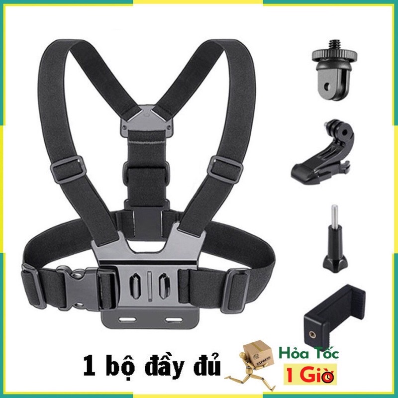 Dây đeo ngực gắn điện thoại cam camera hành trình grab be goviet giá rẻ đi phượt đầy đủ bộ