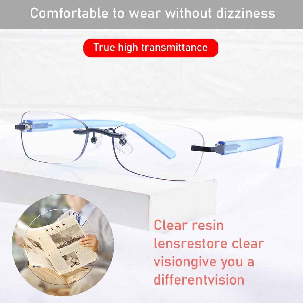 MOILYVN Kính Đọc Sách + 1.0 + 3.5 Kính Lúp Không Gọng Chống Ánh Sáng Xanh