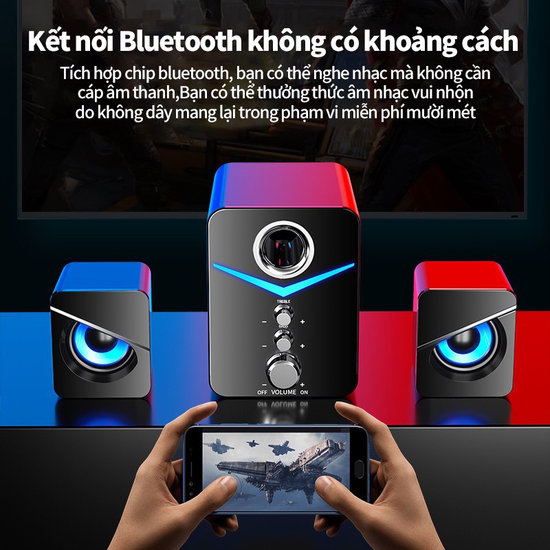 Loa vi tính để bàn MC , SUPER BASS Âm thanh vòm 9D dòng loa máy tính cao cấp cho laptop, pc